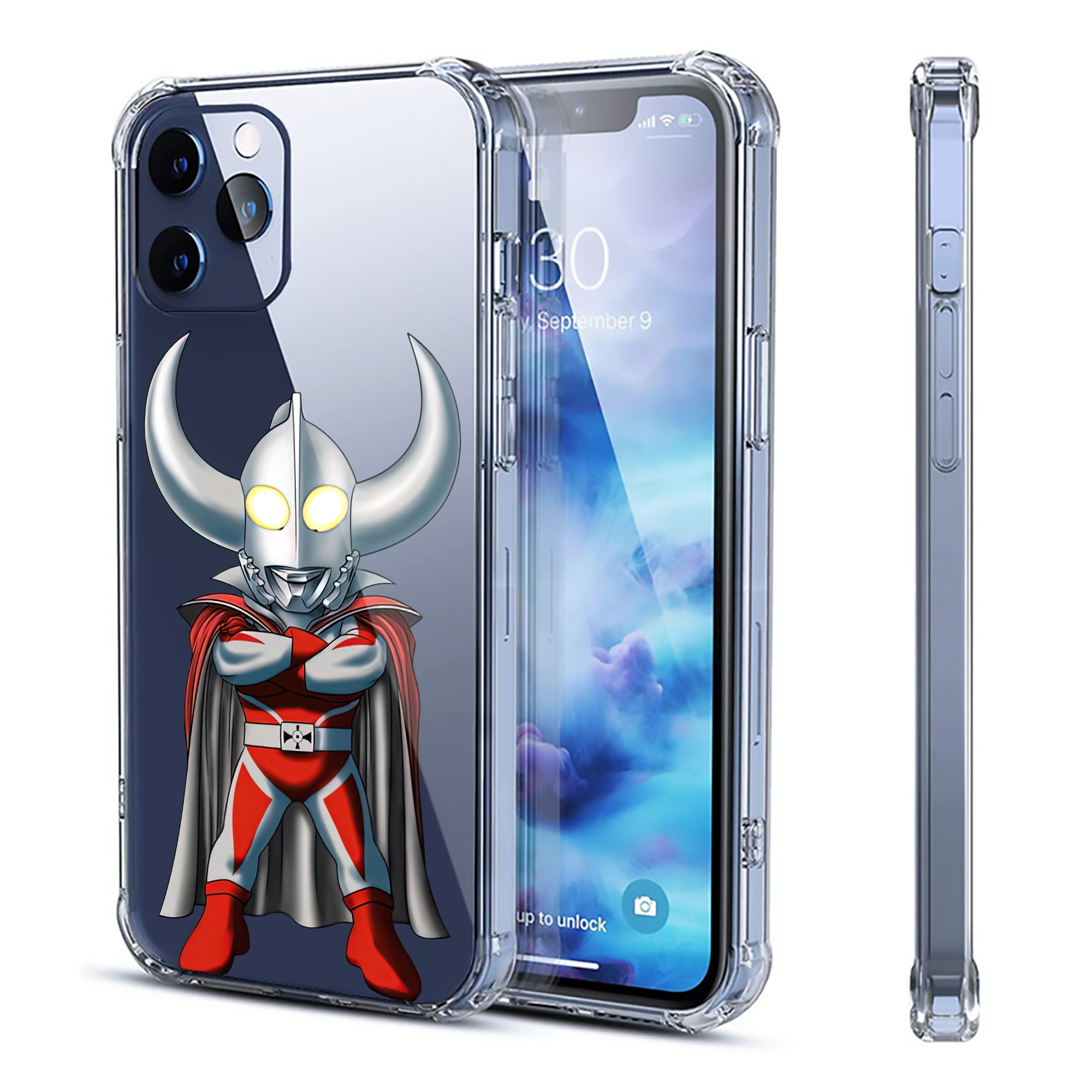 （画像用） ウルトラマン Ultraman 【iPhone 12シリーズ対応】透明スマホケース（クリアソフトケース）